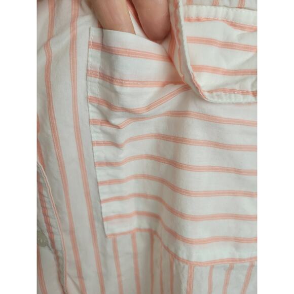 Vtg Melbourne 80s Classix Pink Gray Stripe Short Sleeve Button Shirt Womens Sz 6 - Picture 6 of 13